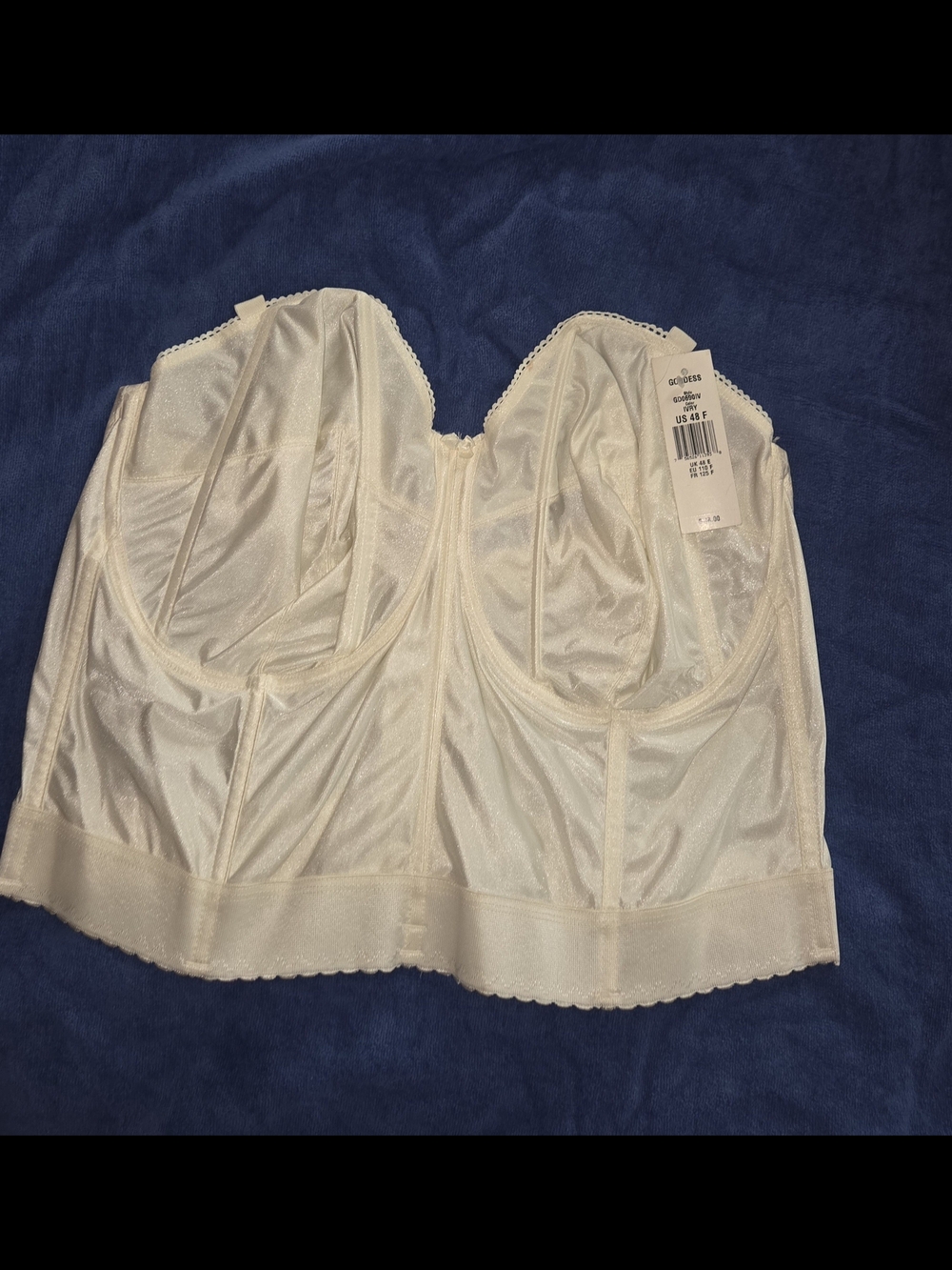Goddess Longline Convertible/Strapless Bra -Ivory / Size 48F
